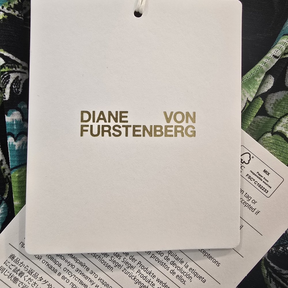 Diane Von Furstenberg Black and Green Floral Dress - Picture 6 of 7
